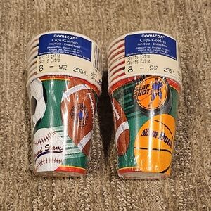 Amscan Sports Extra Paper Cups - Multicolor - 2sets (8 Pack Each)